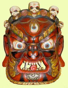 Mahakala mask wood painted (L)