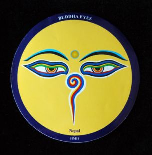 Round Buddha eyes sticker