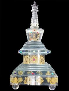 Eight Crystal Stupa of Buddha with LED (8 pieces a set)