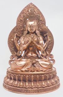 Copper Chenrezig Statues 25cm w/p