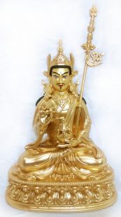 Guru Rinpoche,Full gilt gold statue