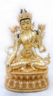 White Tara , full gilt gold staue