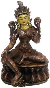 Green Tara copper statue