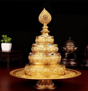 8-Aus.Symbols Brass Mandala with stand