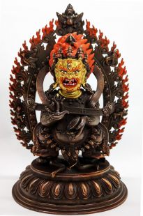 Mahakala copper statue(18cmH) gold face