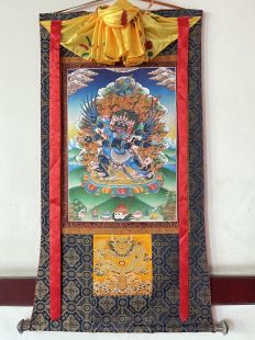 Assorted Vajrakilaya thanka with brocade