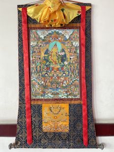 Assorted 〝Manjushree〝 thanka with brocade