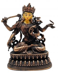 Four arms. Manjushree gold face statue10cmH