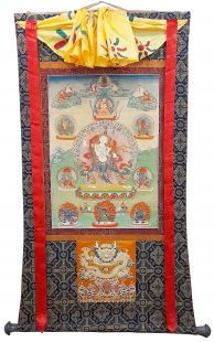 Assorted vajravarahi thanka with brocade