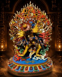 Kalachakra Statue (Hand-Painted with Partial Gilding)