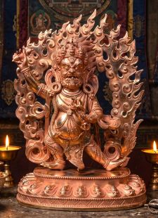 Finely Detailed Red Copper Vajrapani Bodhisattva