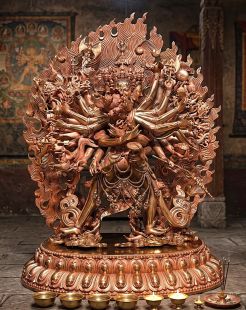 Finely Detailed Red Copper Kalachakra